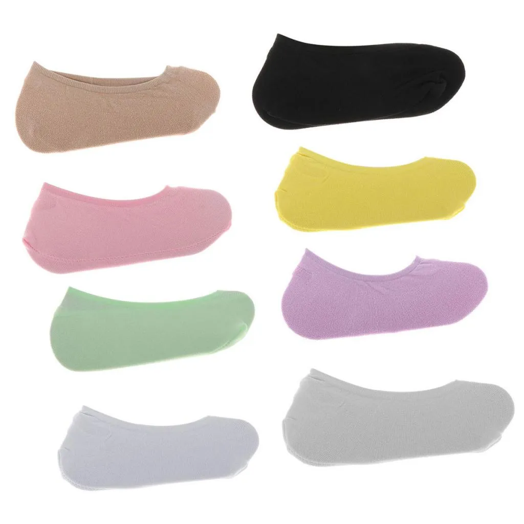 10 Pairs Women No Show Socks Non Slip Low Cut Cotton Boat Socks Green