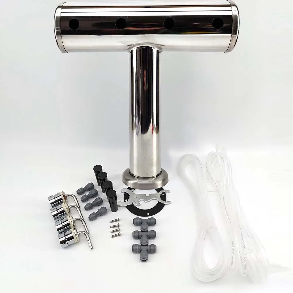 4 Tap T-Bar Brushed Stainless Font Kit (duotights, shanks, handles, EVABarrier)