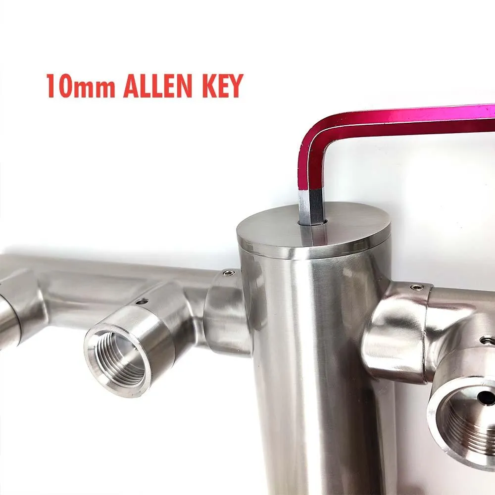 4 Tap - T-Bar Flooded Font - (Stainless Steel)