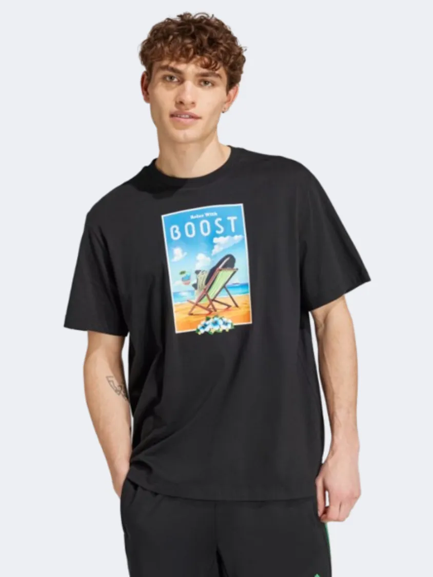 Adidas Boost Graphic Men Sportswear T-Shirt Black