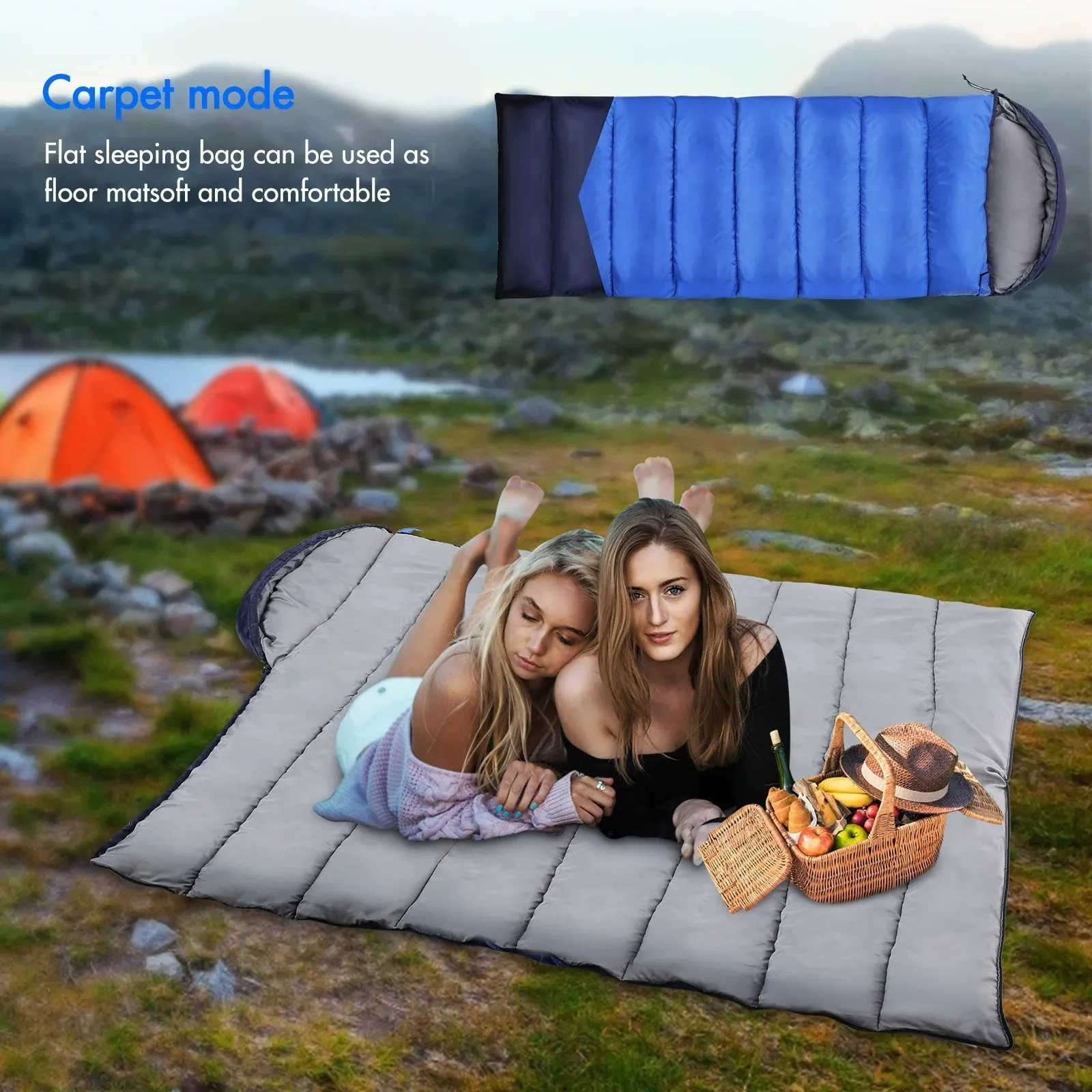 Adventure Buddy Mummy Sleeping Bag - Camping Ultralight Single Envelope Windproof Warm Adult Sleeping Bag