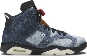 Air Jordan 6 Retro GS Washed Denim Sneakers, Blue