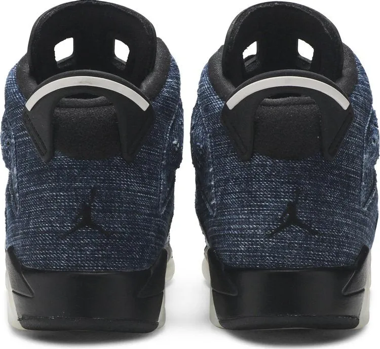 Air Jordan 6 Retro GS Washed Denim Sneakers, Blue