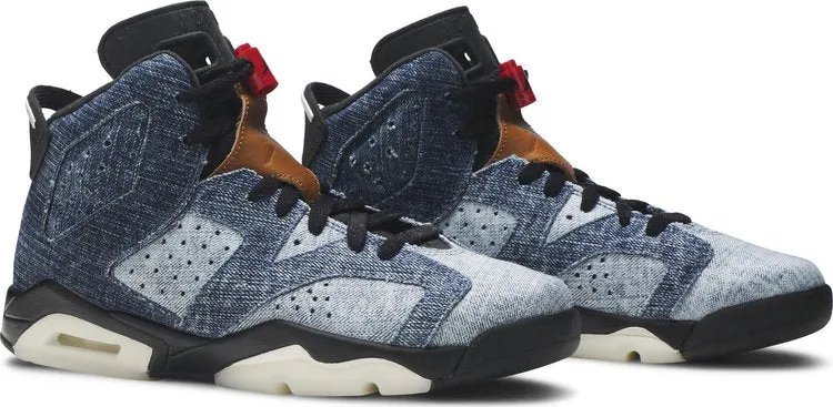 Air Jordan 6 Retro GS Washed Denim Sneakers, Blue