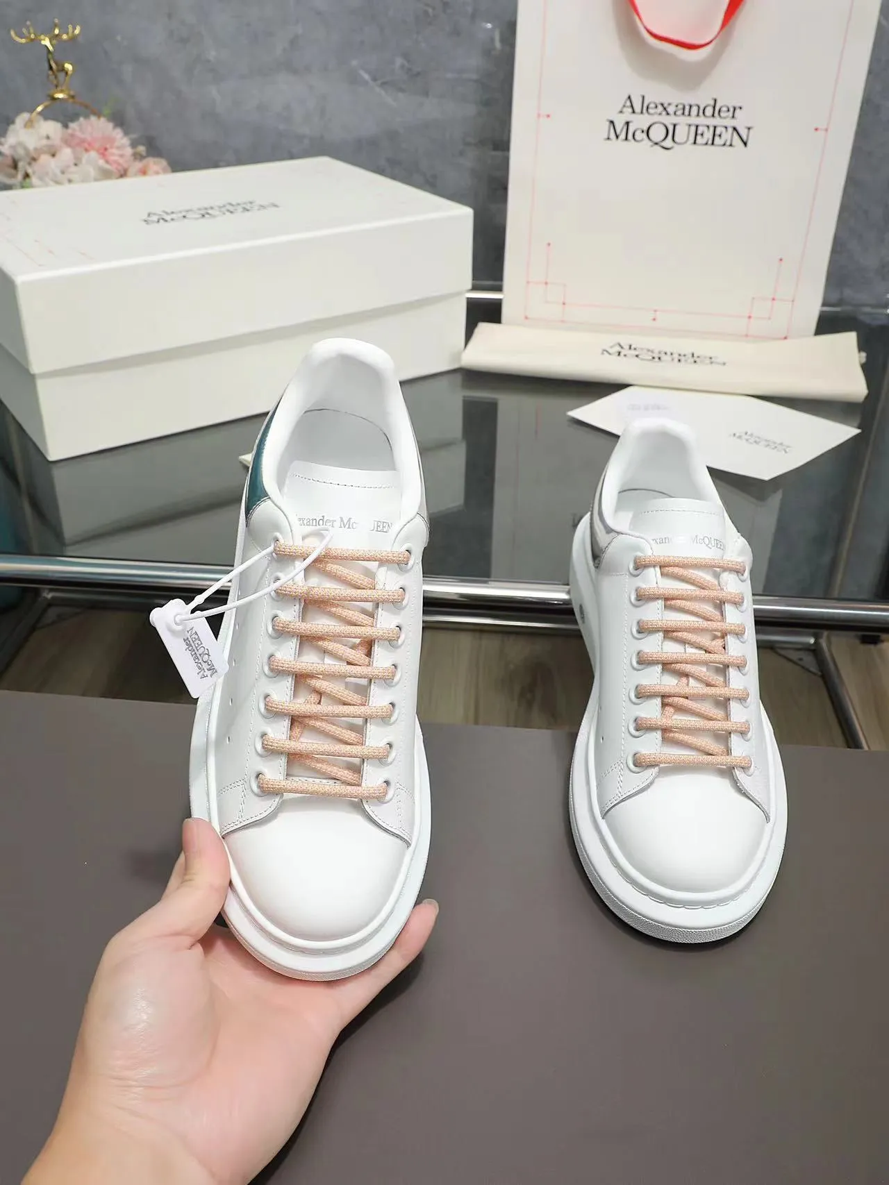 ALMC Oversized Silver and White Sneakers-034