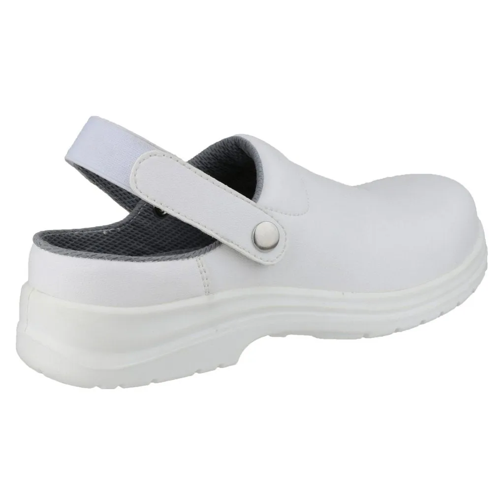 Amblers FS512 Unisex White Clog Safety Shoes