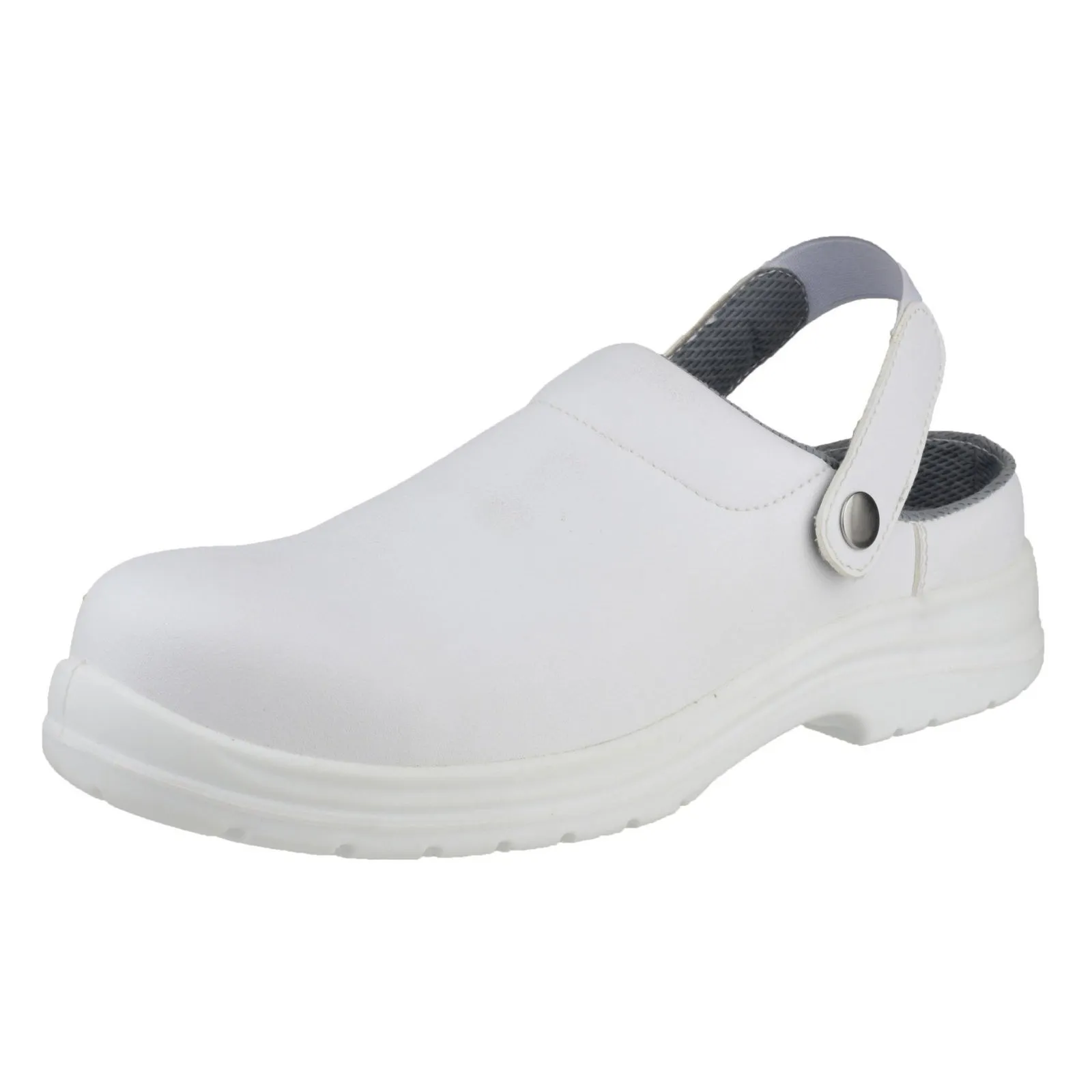 Amblers FS512 Unisex White Clog Safety Shoes