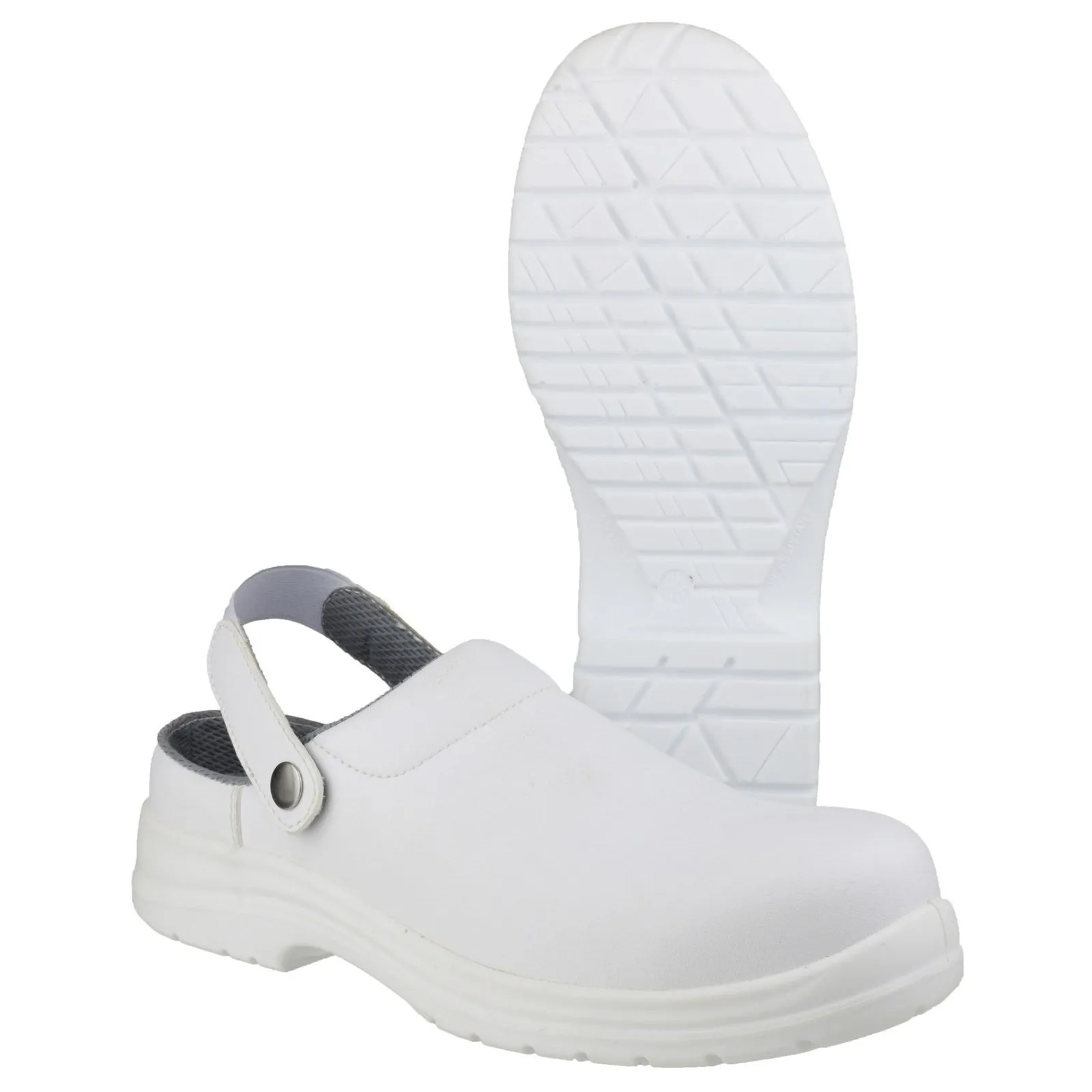 Amblers FS512 Unisex White Clog Safety Shoes