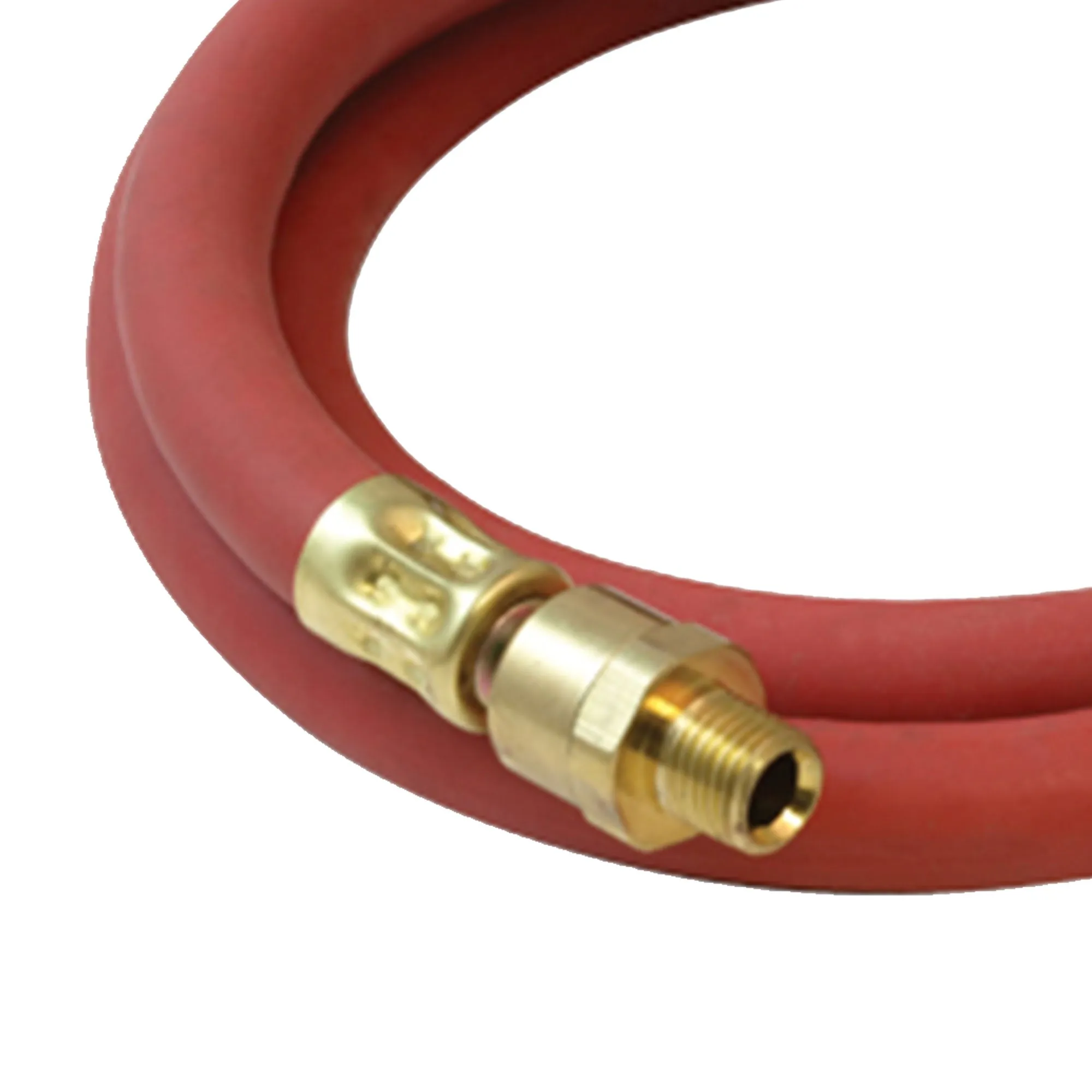 Apache 10130400 0.25" x 24" 300 PSI Rubber Air Whip Hose with Ball Swivel, Red