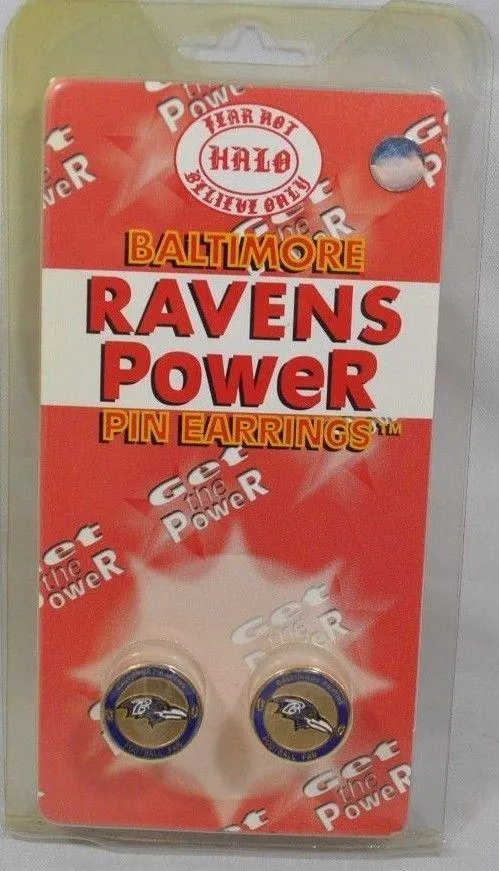 Baltimore Ravens Halo Sports Inc. Womens Power Pin Circular Stud Earrings