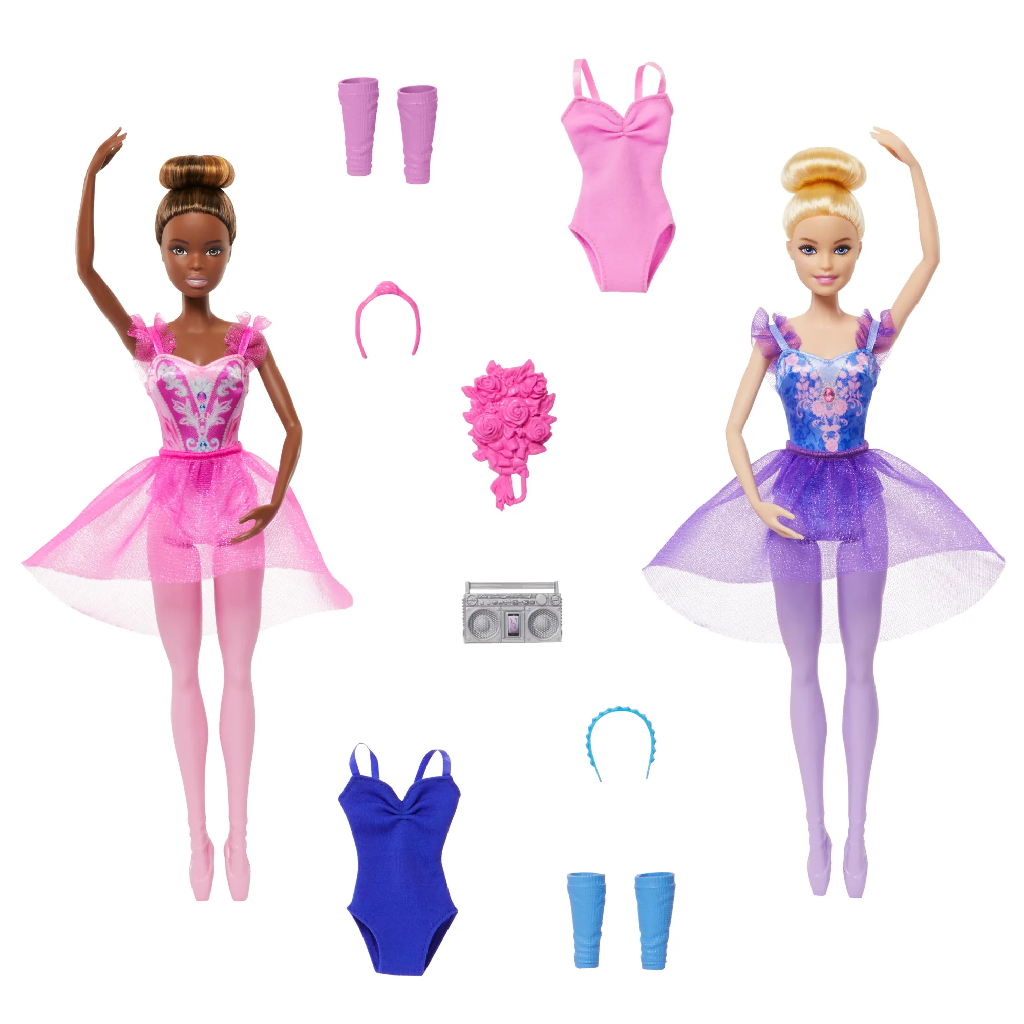 Barbie Ballet Room Set With 2 Ballerina Fashion Dolls, Extra Look & Dance Accessories