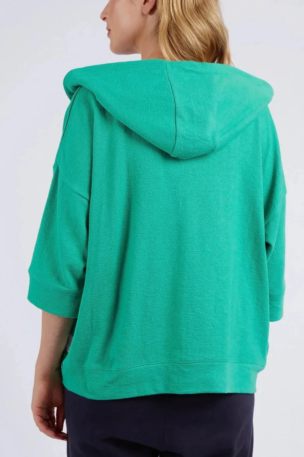 Beachy Zip Hoodie in Green Briar