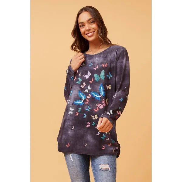 BEAU BUTTERFLY PRINT TOP