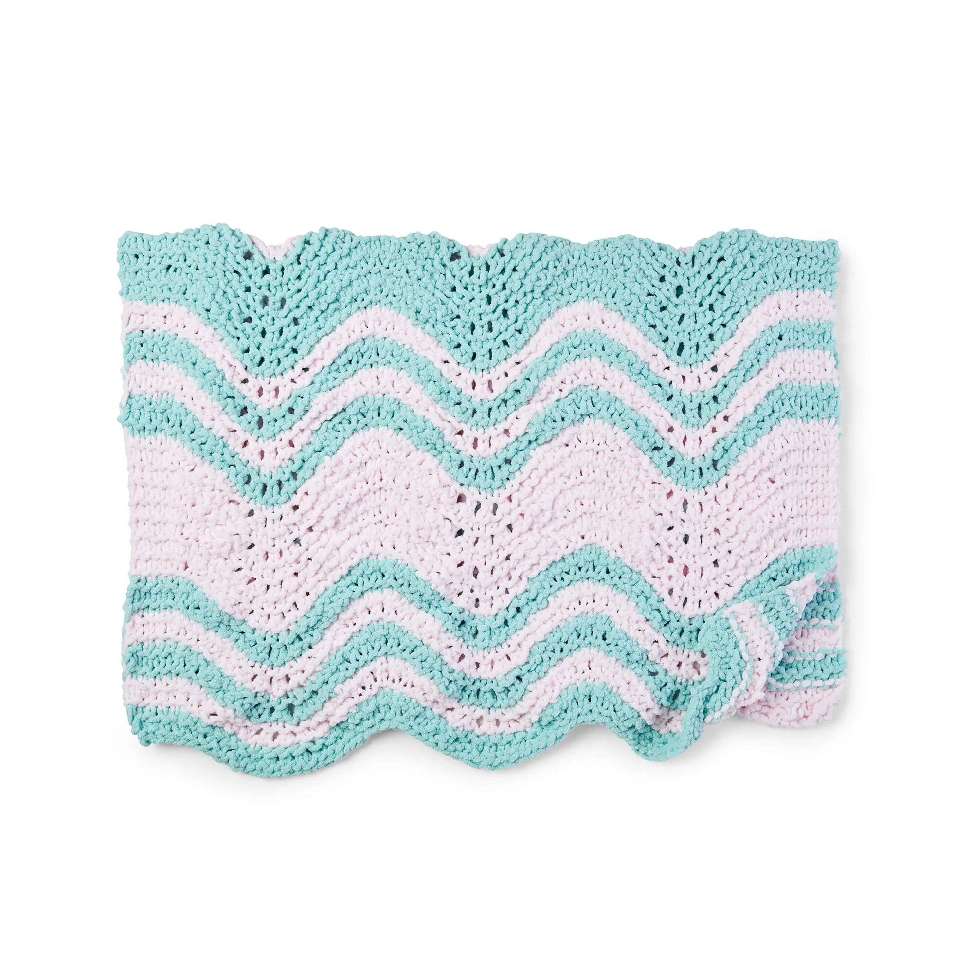 Bernat Garter Ripple Stripes Knit Baby Blanket