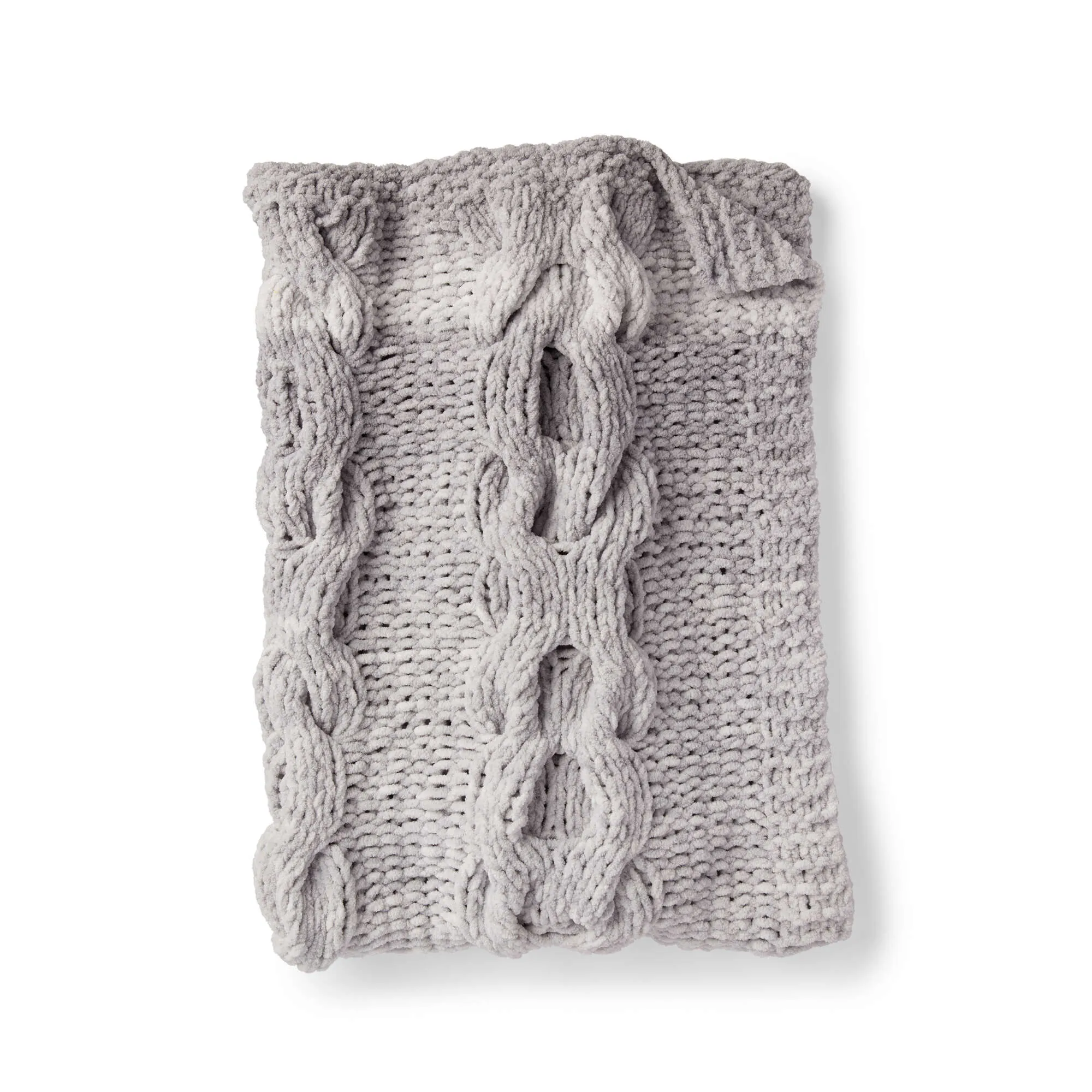 Bernat Hugs And Kisses Cable Knit Baby Blanket