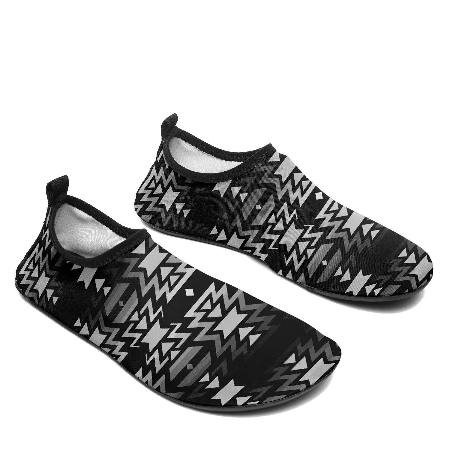 Black Fire Black and White Sockamoccs Kid's Sockamoccs Slip On Shoes