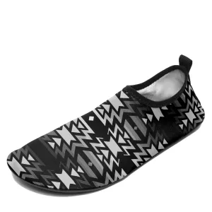 Black Fire Black and White Sockamoccs Kid's Sockamoccs Slip On Shoes