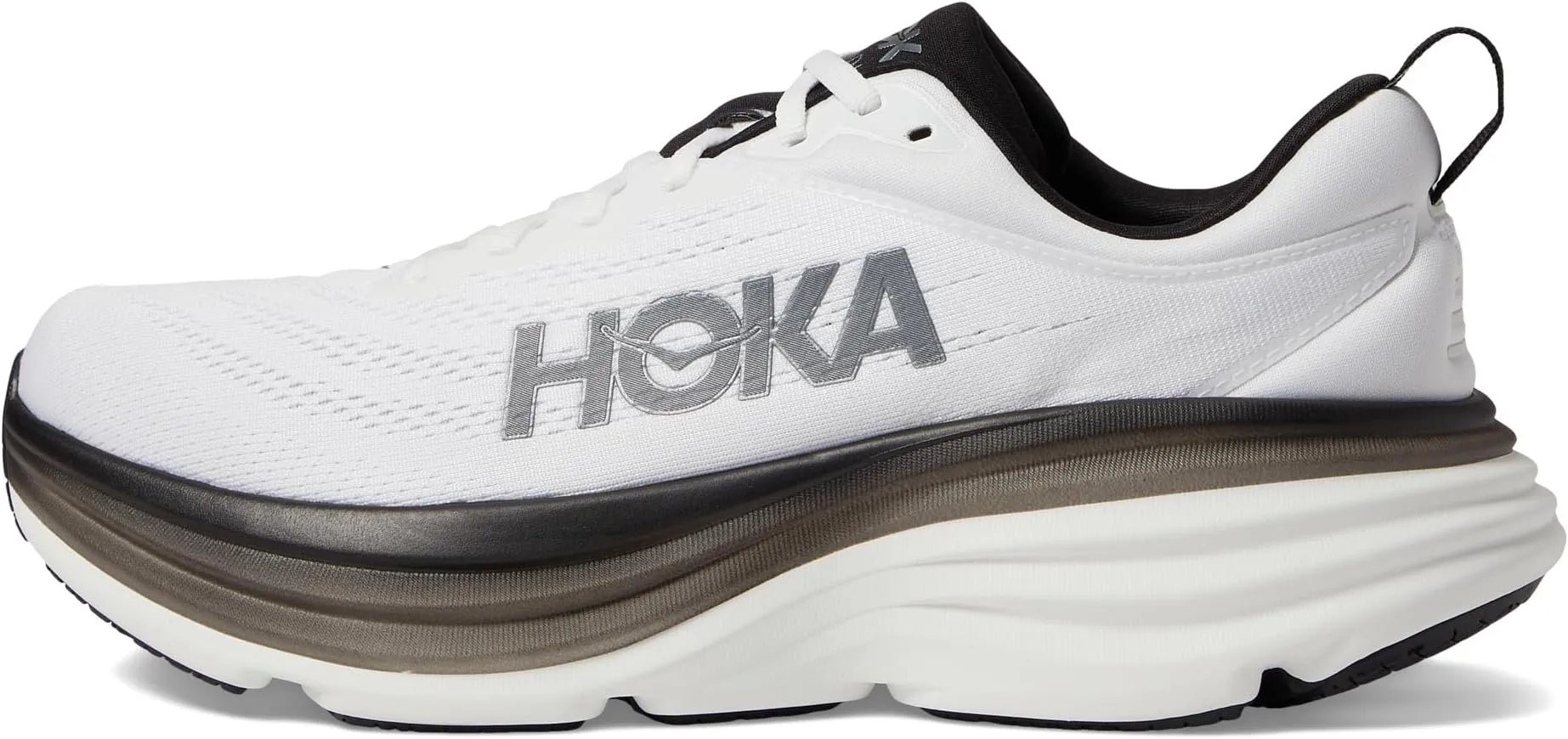 Bondi 8 Hoka Sneakers, White/Black