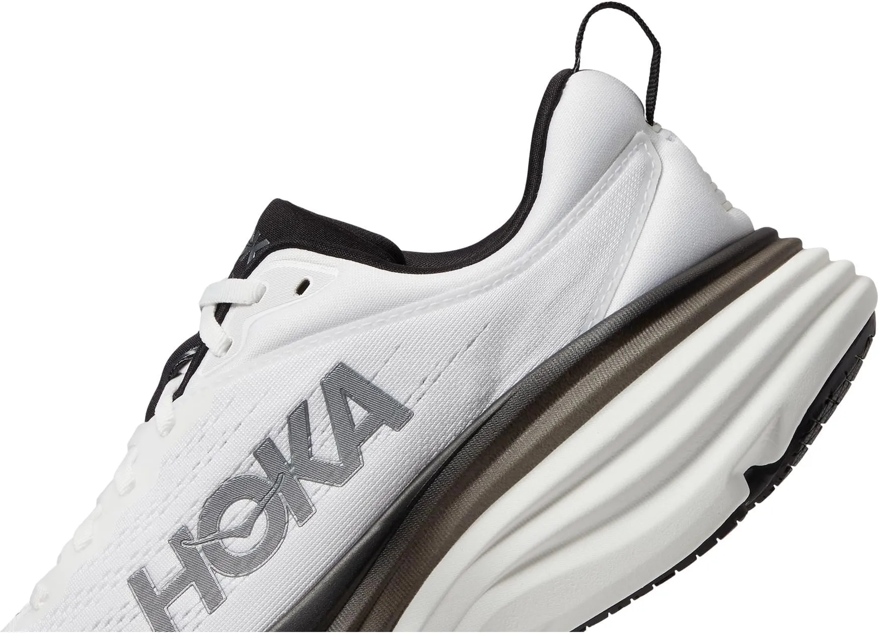 Bondi 8 Hoka Sneakers, White/Black