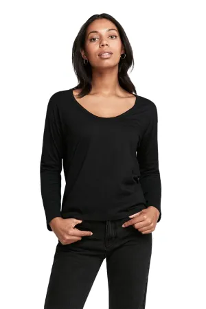 Bonds Womens Originals Light Weight Long Sleeve Scoop Tee Black