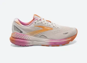 Brooks Womens Adrenaline GTS 23- White Sand/Sunset/Fuchsia (1203811B117)