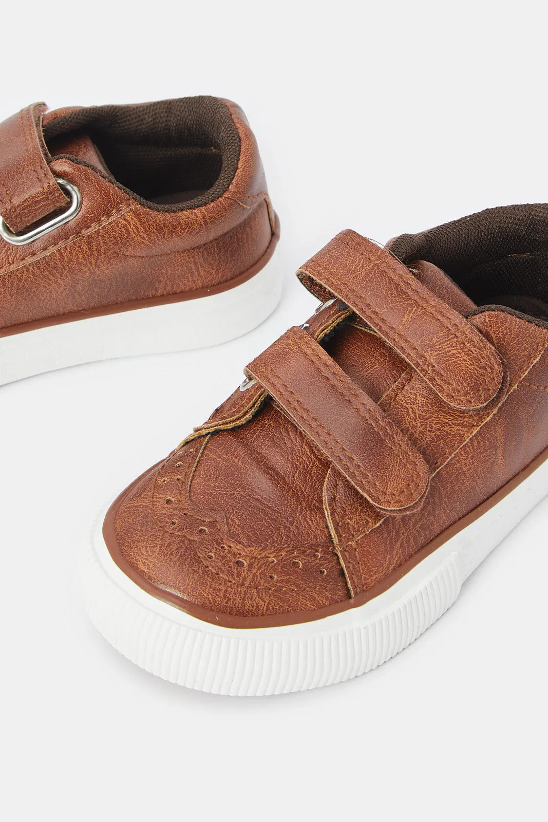 Brown Laser Cut Sneakers