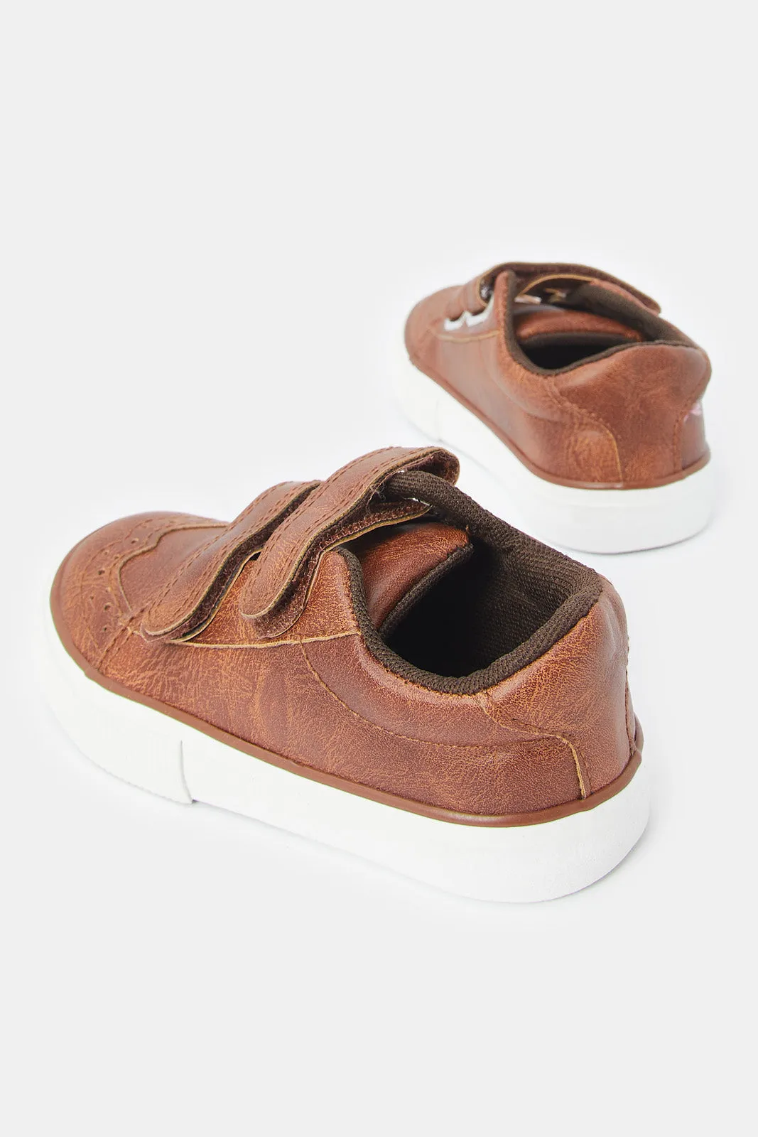 Brown Laser Cut Sneakers