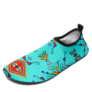 Buffalo Jump Turquoise Kid's Sockamoccs Slip On Shoes