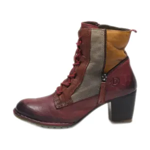 Bugatti Ankle Boots Leather Burgundy Colour For Women