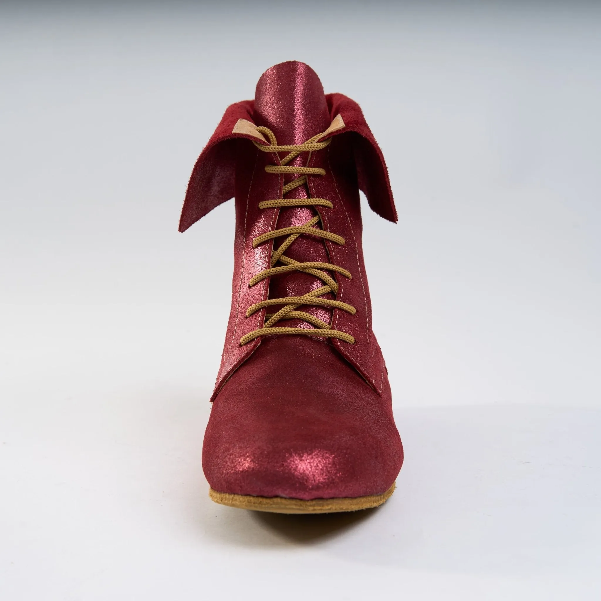 Burgundy Shimmer Leather - Handmade Tango Trainers - Solapa 9400