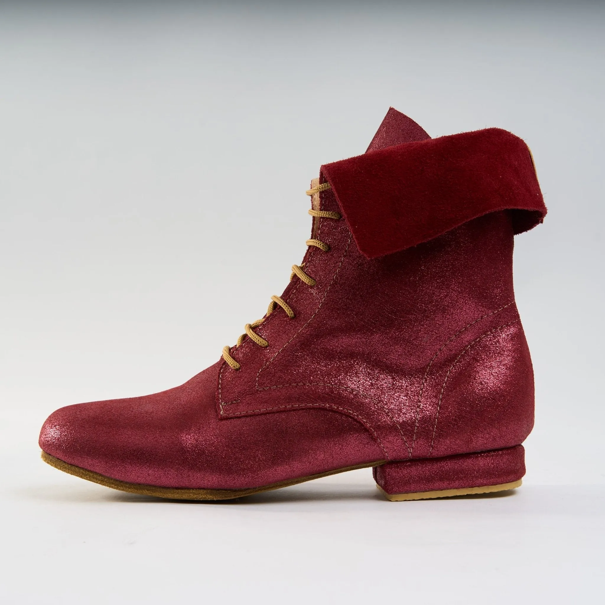 Burgundy Shimmer Leather - Handmade Tango Trainers - Solapa 9400