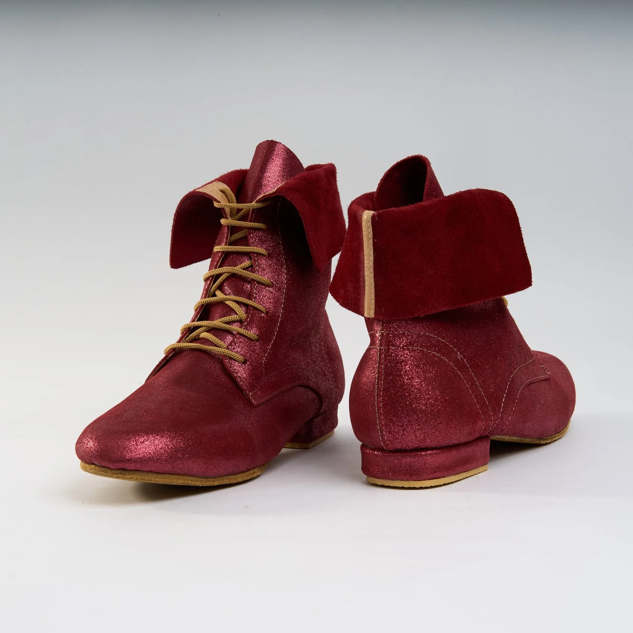 Burgundy Shimmer Leather - Handmade Tango Trainers - Solapa 9400