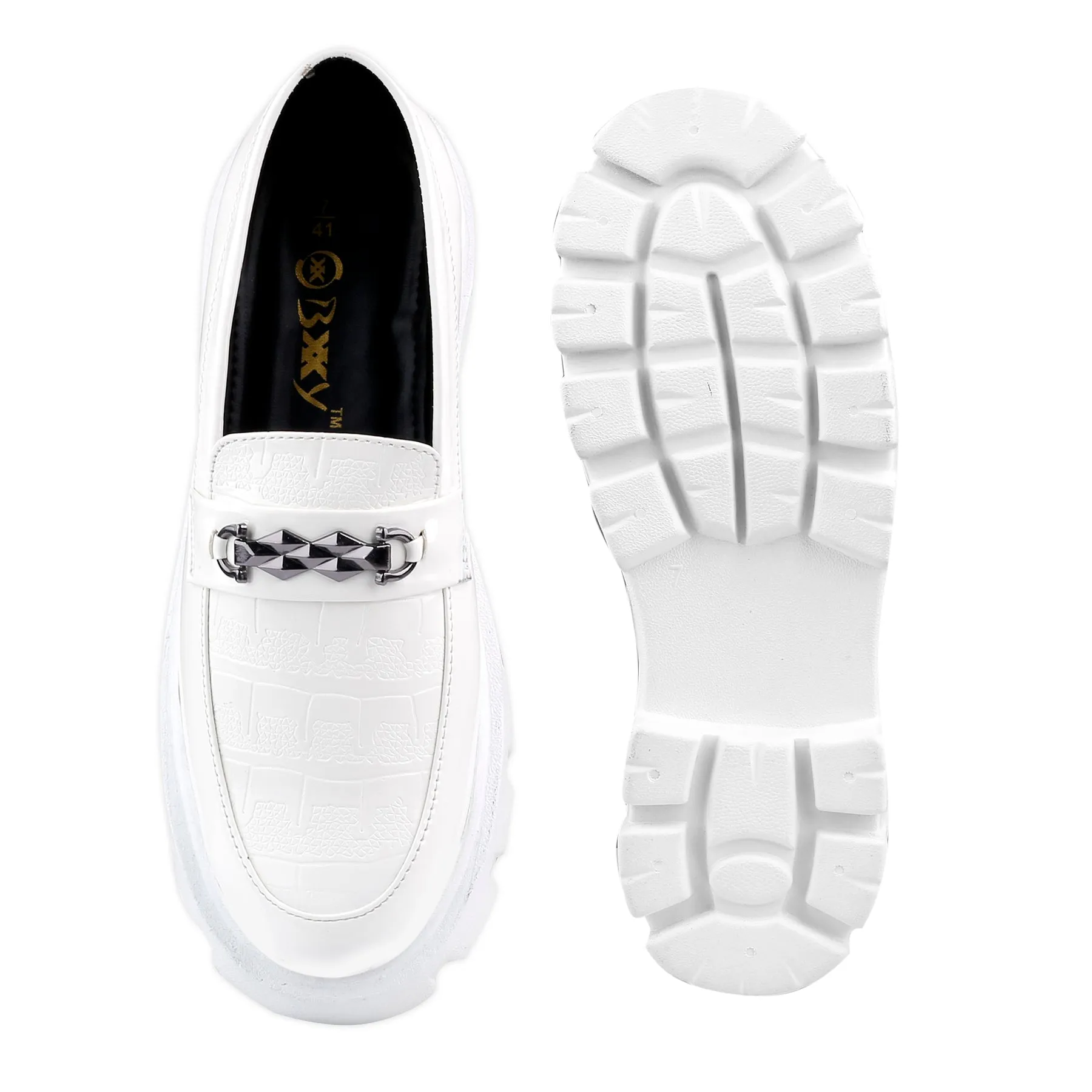 Bxxy's Premium Patent Vegan Buckle Slip-ons for Men