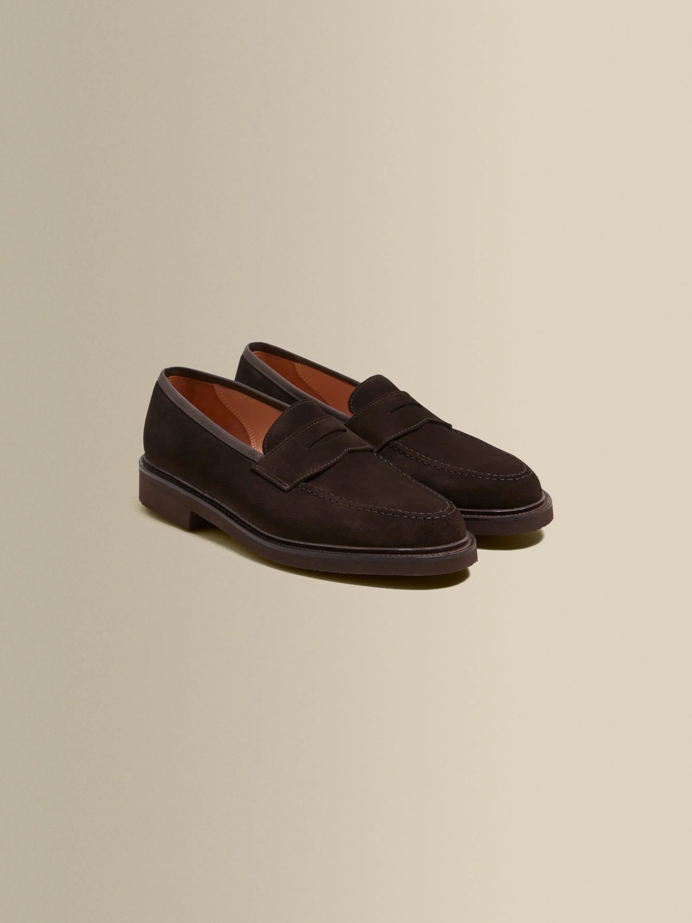 Calf Suede Penny Loafer Shoes