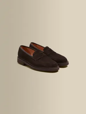 Calf Suede Penny Loafer Shoes