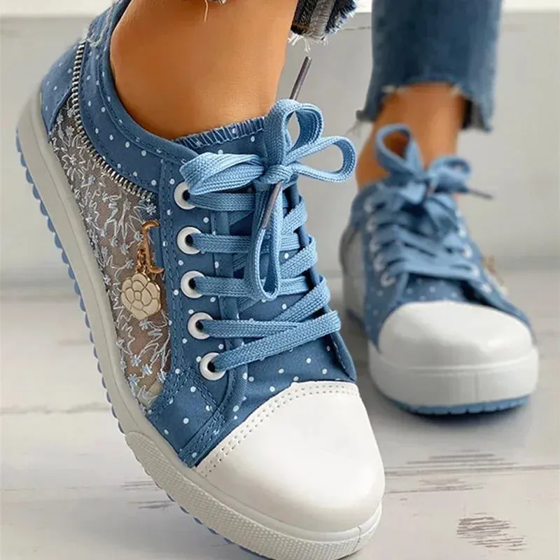 Casual Breathable Lace-Up Platform Shoes for Women