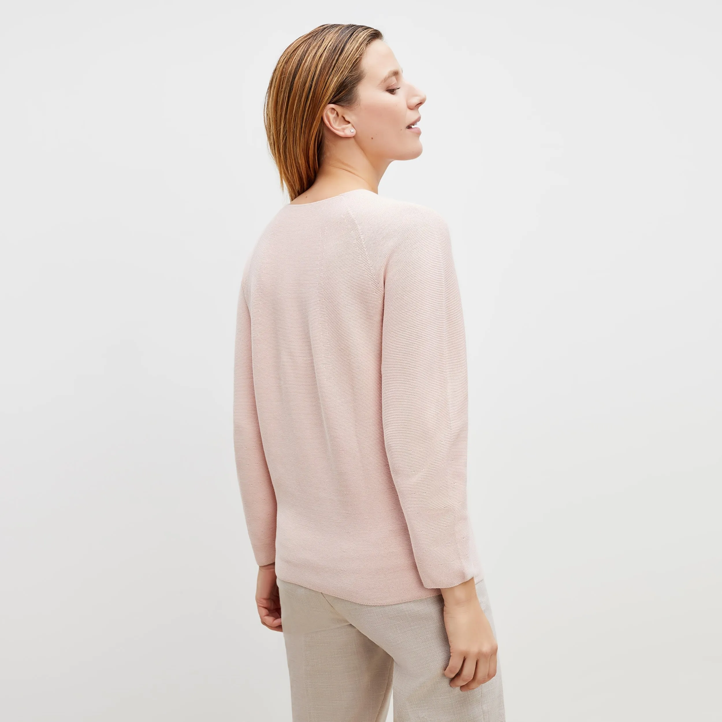 Chadwick Sweater - 3D-Knit Cotton :: Peony