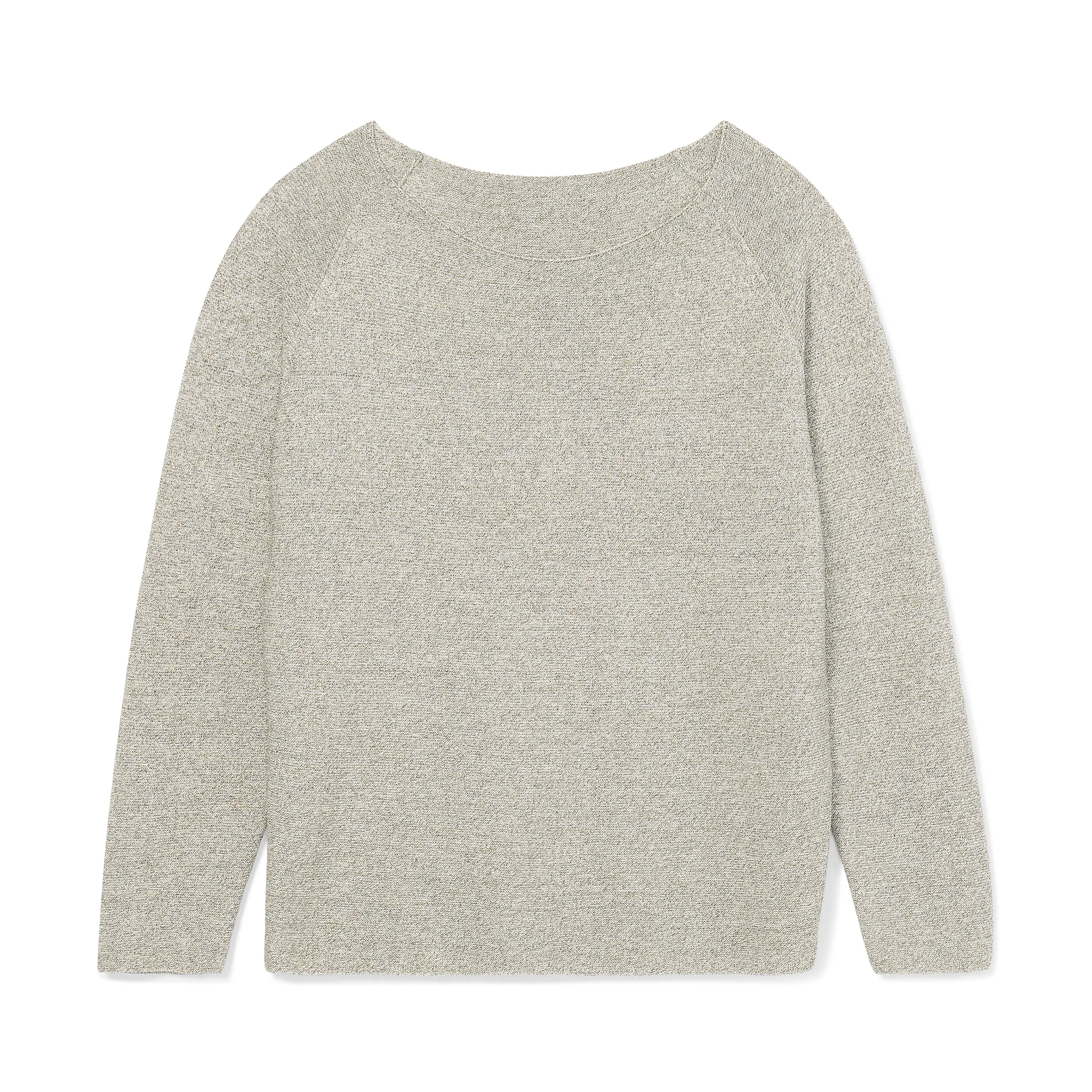 Chadwick Sweater - Flat Cotton Knit :: Gray Melange