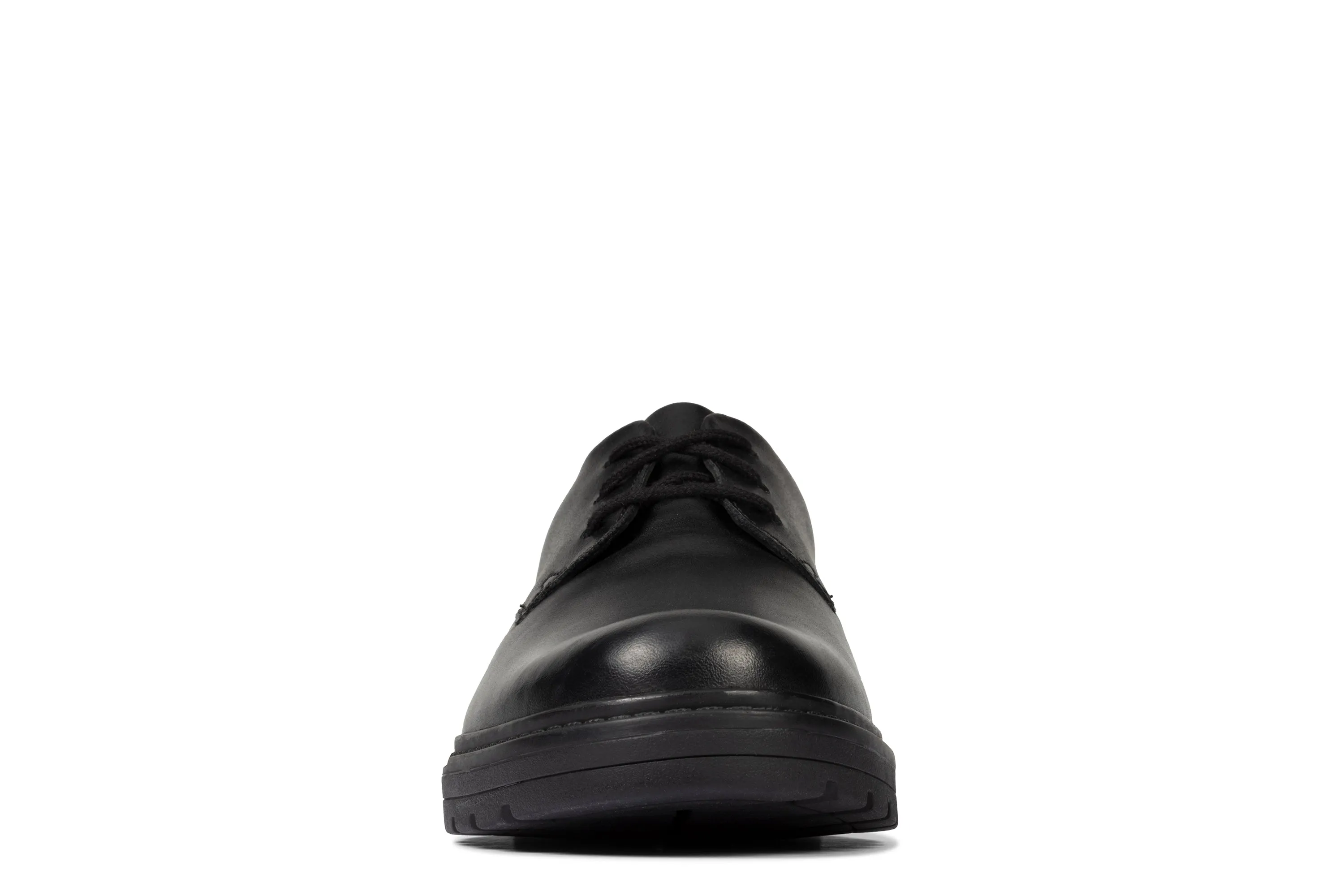 Clarks Loxham Derby Boys Black School Shoe