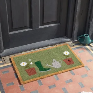 Coir Door Mat Flowerpots 45 x 75cm