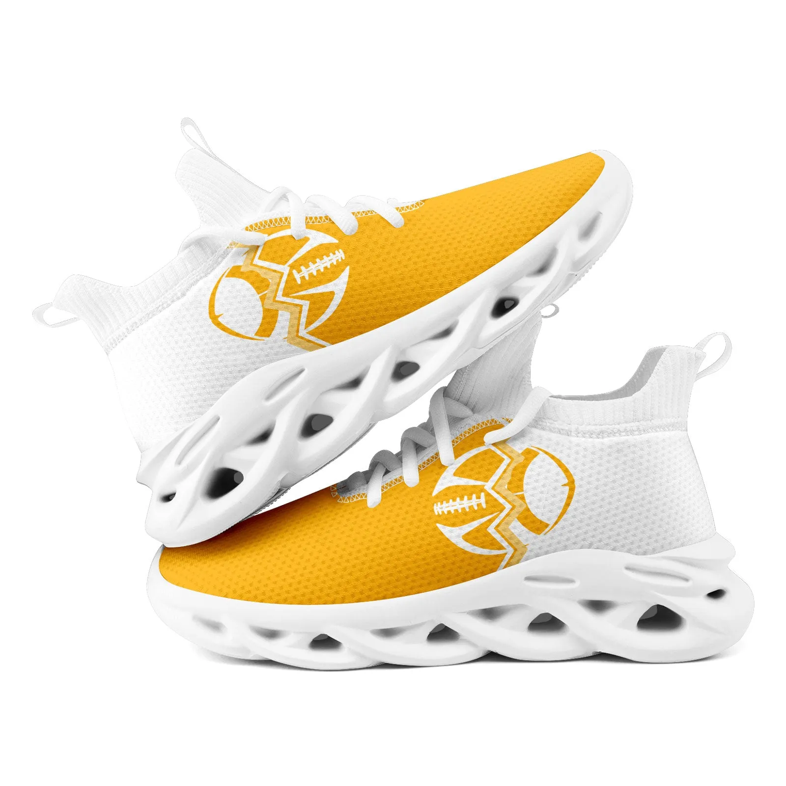 Custom Yellow White Pennsylvania MaxSoul Shoes and Hat Combo Offer Personalized Combo ZH-D028017-31