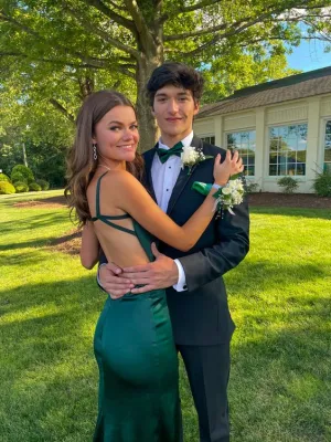 Dark Green Mermaid Prom Dresses,Backless Fitted Formal Dress