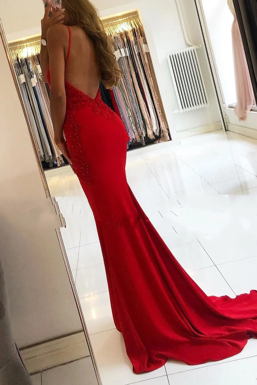 Designer Evening Dress Long Prom Dresses with Open Backs