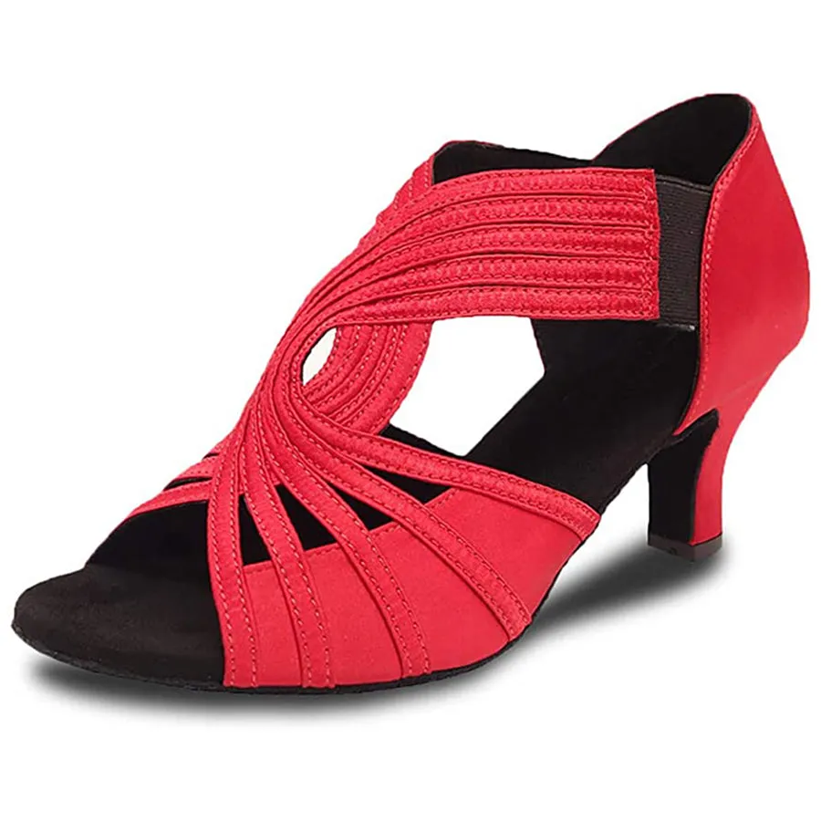 DS Women's Customized Satin Heels Latin Dance Shoes