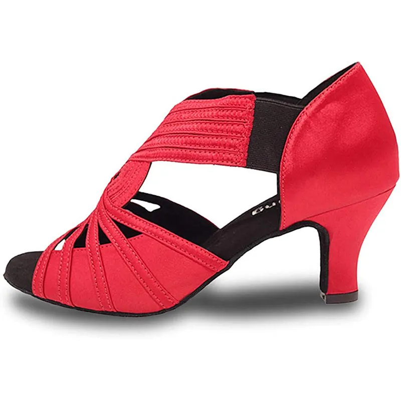 DS Women's Customized Satin Heels Latin Dance Shoes