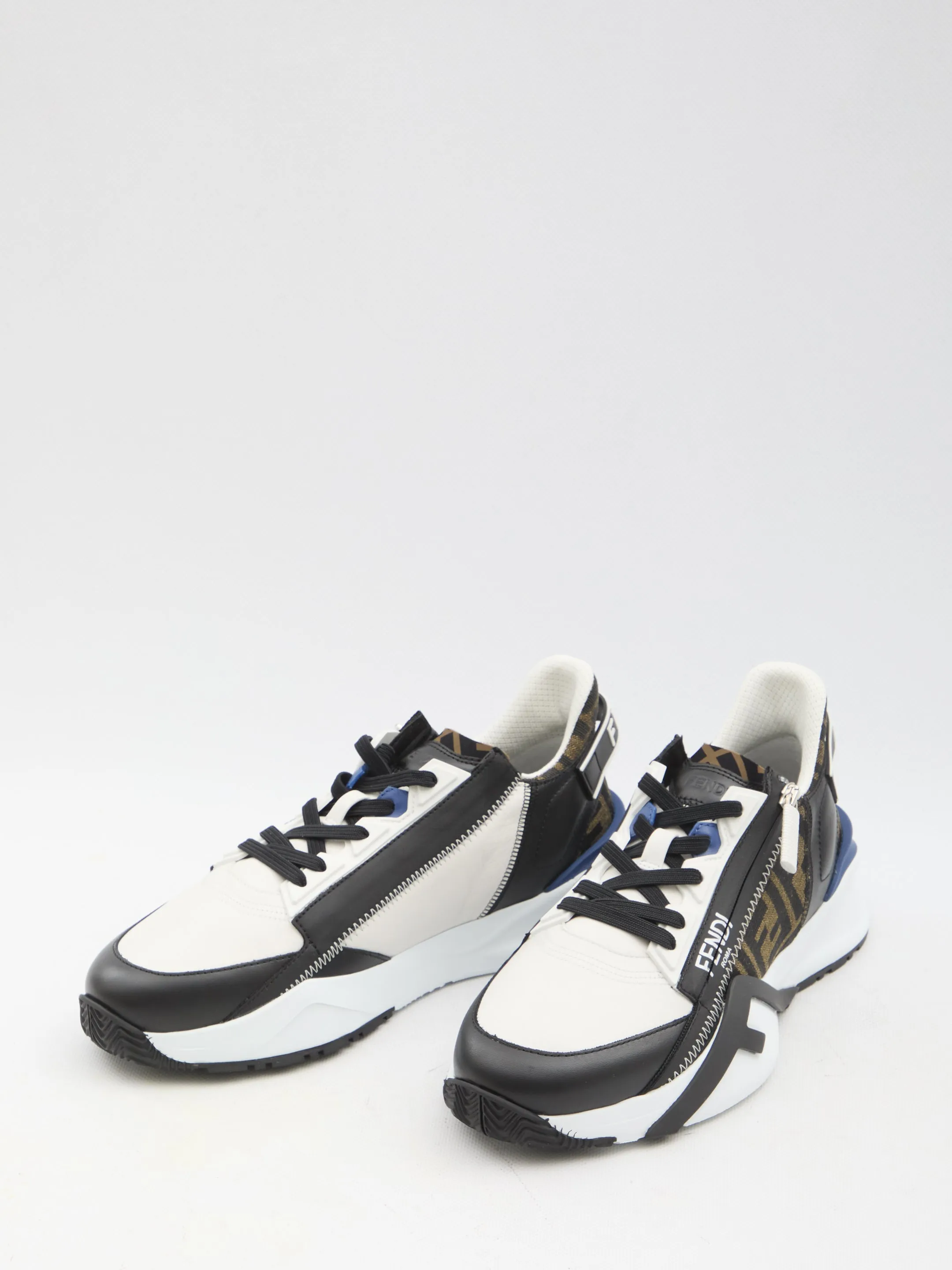 Fendi Flow Black Leather Sneakers