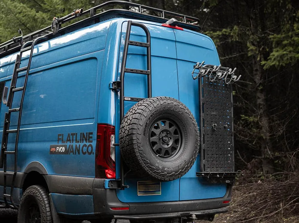 Flatline Van Co Sprinter Van Rear Ladder   Tire Carrier