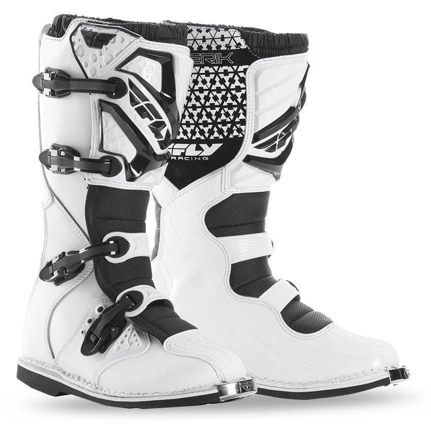 Fly Racing Maverik Youth White Motocross Boots