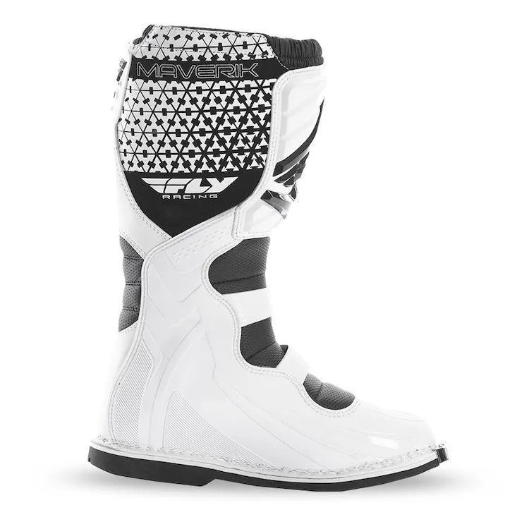 Fly Racing Maverik Youth White Motocross Boots