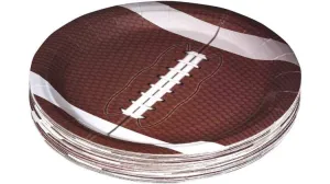 Football Themed 9" Disposable Round Paper Plates 100 Pack